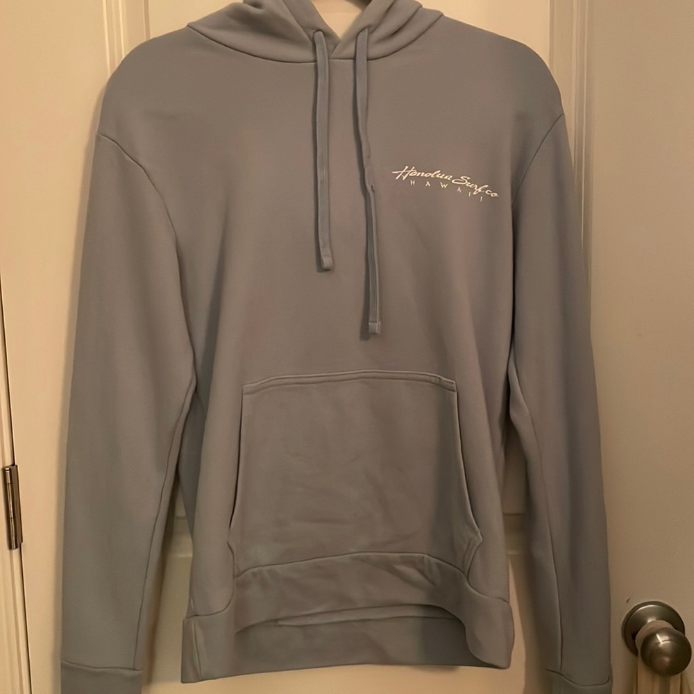 blue hoodie, 60% cotton 40% polyester